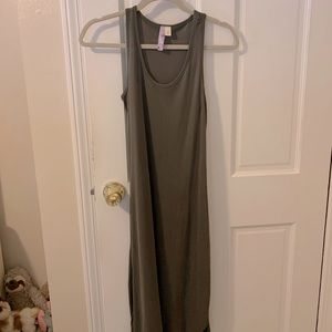 Soft olive green maxi dress